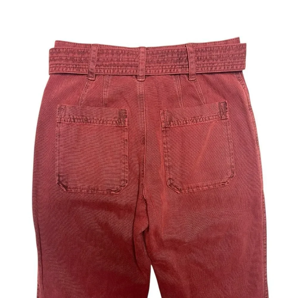 Free People Corin Mod Red Wine Slim Flare Pants Women's Size 0